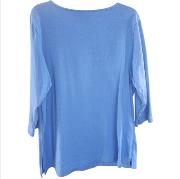 Bob Mackie Floral Embroidered Long Sleeve Top Size Xl - Picture 2 of 4